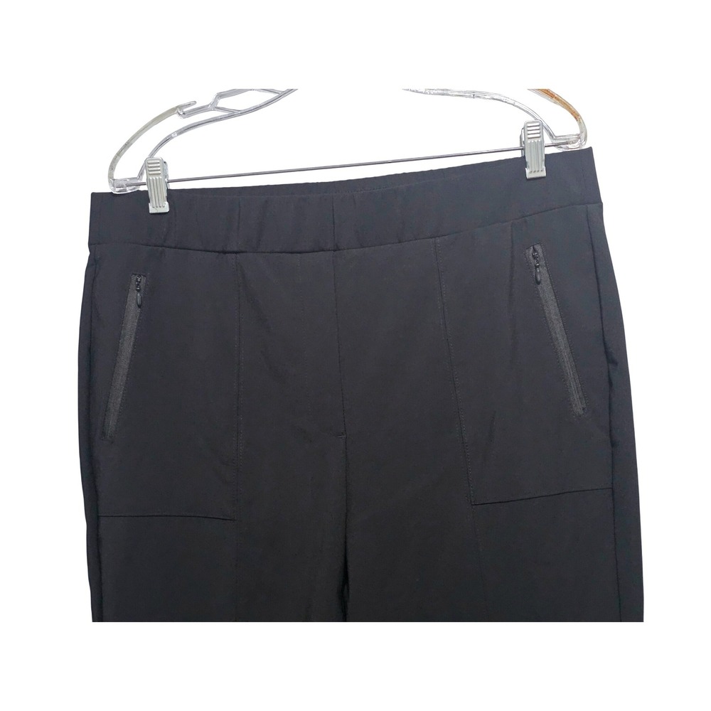 Lane Bryant Black Blend Pull On Tapered Pants Womens 16 High Rise Zip Pocket B2 - Picture 2 of 8